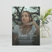 Moderne Schrift Einfaches Foto Abitur Dankeskarte (Stehend Vorderseite)