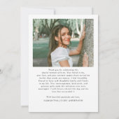 Moderne Schrift Einfaches Foto Abitur Dankeskarte (Rückseite)