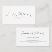Moderne Schrift Elegant Minimalistisch Simple Whit Visitenkarte (Vorne/Hinten)