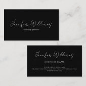 Moderne Schrift Elegantes Minimalistisches Schwarz Visitenkarte (Vorne/Hinten)