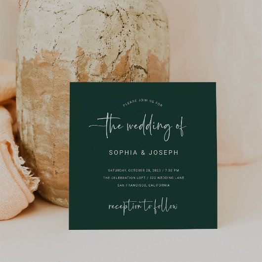 Moderne Schrift | Emerald Green Wedding Einladung