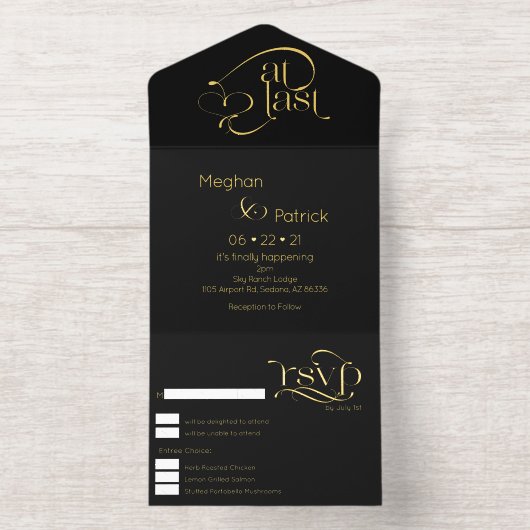 Moderne Schrift endlich All-in-One-Einladung (Innenseite)