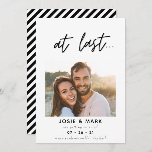 Moderne Schrift endlich Foto Save the Date (Vorne/Hinten)