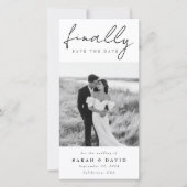 Moderne Schrift endlich Lesezeichen Klassisches Fo Save The Date (Vorderseite)