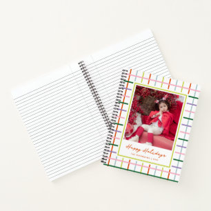 Moderne Schrift Farbige Gitter Frohe Feiertage Fot Notizblock