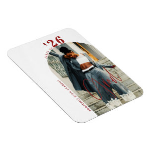 Moderne Schrift Foto 2024 Minimalistischer Abschlu Magnet