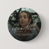 Moderne Schrift Foto Absolvent Button (Vorderseite)