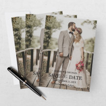 Moderne Schrift Foto Hochzeit Termin vormerken