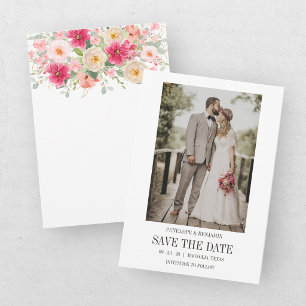 Moderne Schrift Foto Hochzeit Termin vormerken Einladung