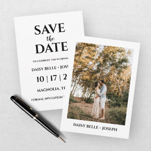 Moderne Schrift Foto Hochzeit Termin vormerken Einladung