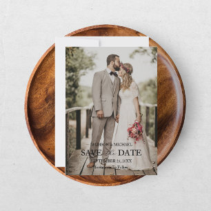 Moderne Schrift Foto Hochzeit Termin vormerken Einladung
