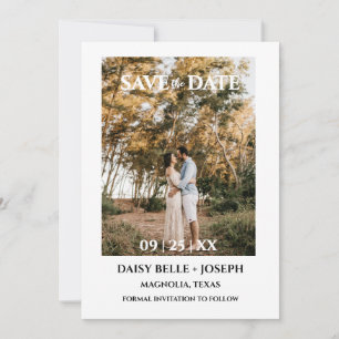 Moderne Schrift Foto Hochzeit Termin vormerken Einladung