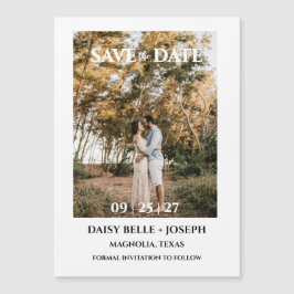 Moderne Schrift Foto Hochzeit Termin vormerken Magneteinladung