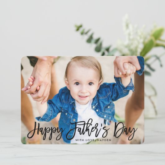 Moderne Schrift | Foto-Karte des Vaters Karte (Stehend Vorderseite)