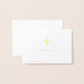 Moderne Schrift | Foto Pink Taufe Vielen Dank | Folienkarte (Rückseite mit Umschlag)