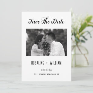 Moderne Schrift Foto Save The Date – Elegant S/W Einladung