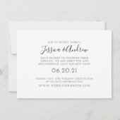 Moderne Schrift Foto Verschiebung Hochzeit Save The Date (Rückseite)