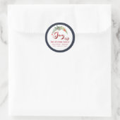 Moderne Schrift Freude rotes heiliges Label Runder Aufkleber (Tasche)