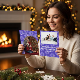 Moderne Schrift Frohe Feiertage Tor Zwei Foto Flor Feiertagskarte
