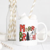 Moderne Schrift frohe und helle farbenfrohe Weihna Zweifarbige Tasse