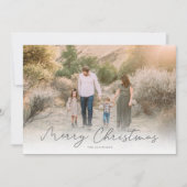 Moderne Schrift Frohe Weihnachten Big Foto Holiday (Vorderseite)