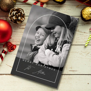 Moderne Schrift Frohe Weihnachten Bogen Foto Feier Karte