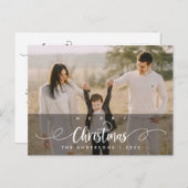 Moderne Schrift, frohe Weihnachten Familienferien Postkarte (Vorne/Hinten)