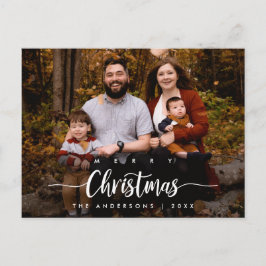 Moderne Schrift, frohe Weihnachten Familienferien  Postkarte