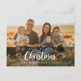 Moderne Schrift, frohe Weihnachten Familienferien  Postkarte