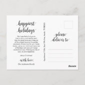 Moderne Schrift, frohe Weihnachten Familiennachte  Postkarte (Rückseite)