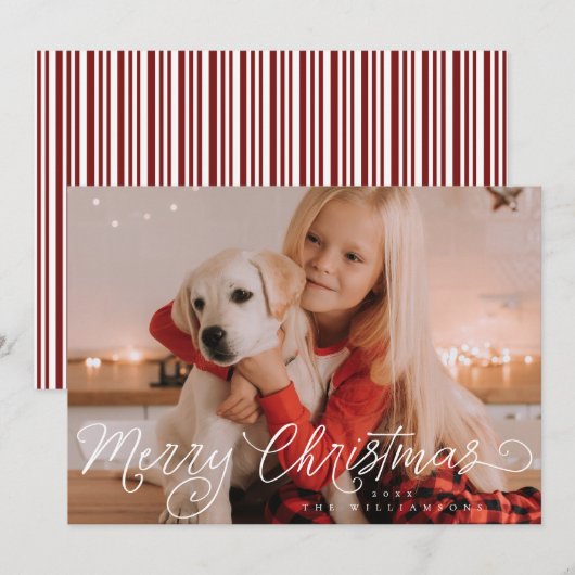 Moderne Schrift Frohe Weihnachten Foto (Vorne/Hinten)