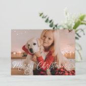 Moderne Schrift Frohe Weihnachten Foto (Stehend Vorderseite)