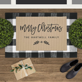 Moderne Schrift Frohe Weihnachten Personalisiert Fußmatte