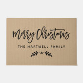 Moderne Schrift Frohe Weihnachten Personalisiert Fußmatte (Vorderseite)