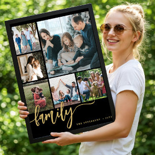 Moderne Schrift für Mehrfach-Fotocollage-Familie Poster