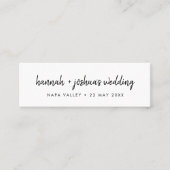 Moderne Schrift | Gastgeschenk Hochzeit Mini-Lesez Mini Visitenkarte (Vorderseite)