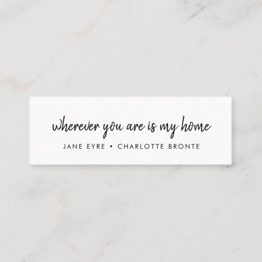 Moderne Schrift | Gastgeschenk Hochzeit Mini-Lesez Mini Visitenkarte (Rückseite)