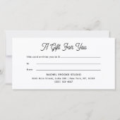 Moderne Schrift Geschenkgutschein Mint (Rückseite)