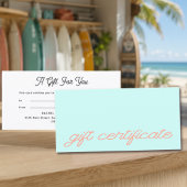 Moderne Schrift Geschenkgutschein Mint