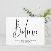 Moderne Schrift glauben Schwarz-weiße Weihnachten (Stehend Vorderseite)