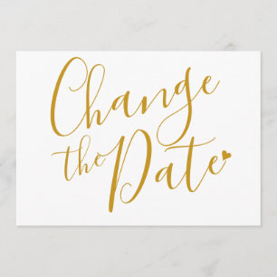Moderne Schrift Gold Datum ändern Neuer Plan Einladung