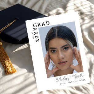 Moderne Schrift Graduiert 2 Foto Abitur Einladung