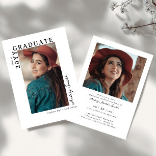 Moderne Schrift Graduiert 2 Foto Abitur Einladung