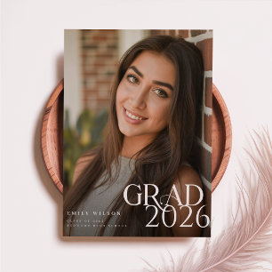 Moderne Schrift Graduierte Einfache Foto-Abschluss Postkarte