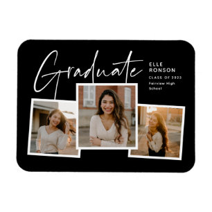Moderne Schrift Graduierten Foto Collage Abschluss Magnet