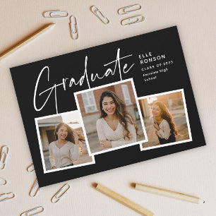 Moderne Schrift Graduierten Foto Collage Abschluss Postkarte