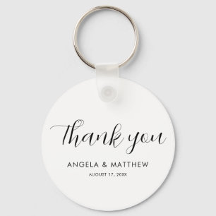 Moderne Schrift handgeschriebene Hochzeit Danke Schlüsselanhänger