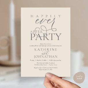 Moderne Schrift Happily Ever After Party Elopement Einladung