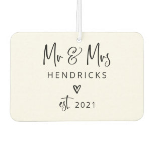Moderne Schrift   Herr und Frau Wedding gegründet Autolufterfrischer