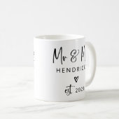 Moderne Schrift | Herr und Frau Wedding gegründet Kaffeetasse (VorderseiteRechts)